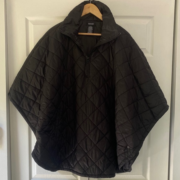 Quilted Nylon Cape Style Coat - Picture 1 of 6